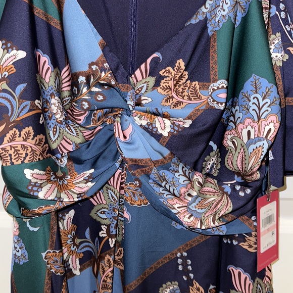 Vince Camuto Floral-Print Twist-Front Midi Dress - Picture 3 of 10